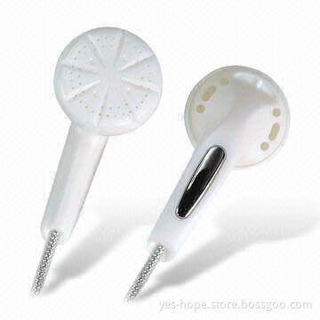 Retractable Earphones with Plastic Earlap, Available in Different Colors